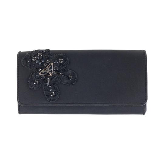 PRADA Long Wallet Purse Nylon black Test Triangle With logo