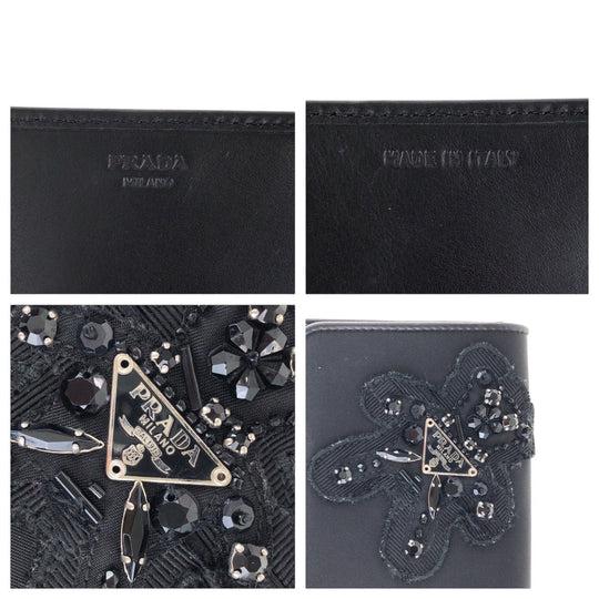 PRADA Long Wallet Purse Nylon black Test Triangle With logo