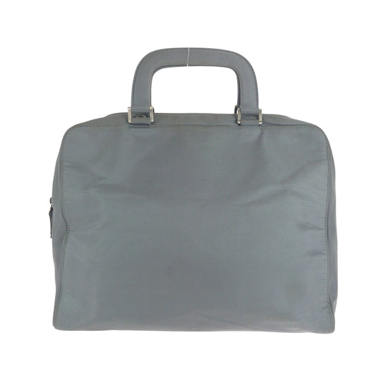 PRADA Shoulder Bag Nylon Grey SilverMetal Shoulder Bag Handbag 2way Test Triangle With logo Women Used Authentic