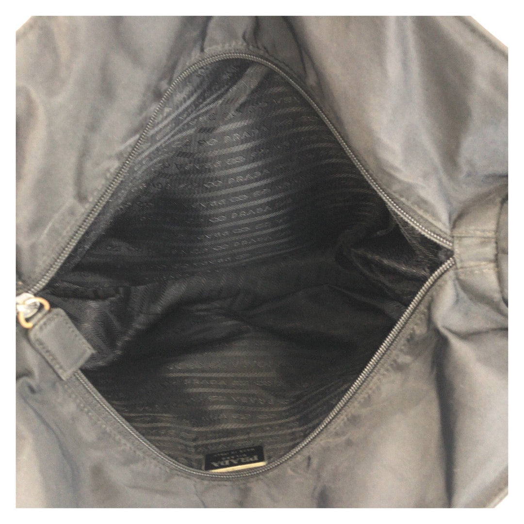 PRADA Tote Bag Nylon Black black Tote Bag Shoulder Bag Test Triangle With logo Women Used Authentic