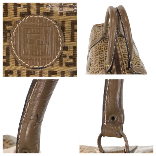 FENDI Handbag PVC beige Zucca