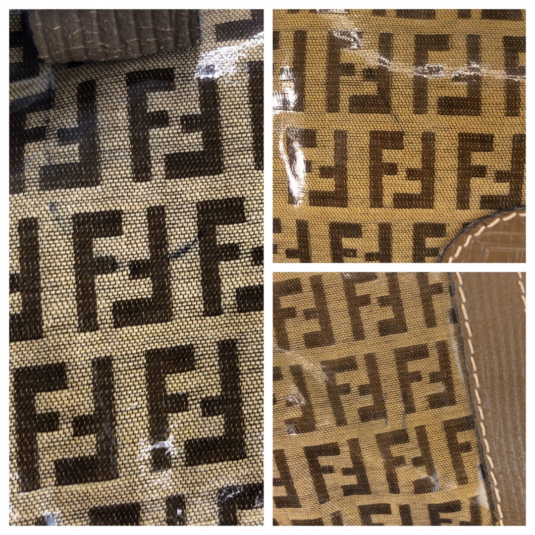 FENDI Handbag PVC beige Zucca