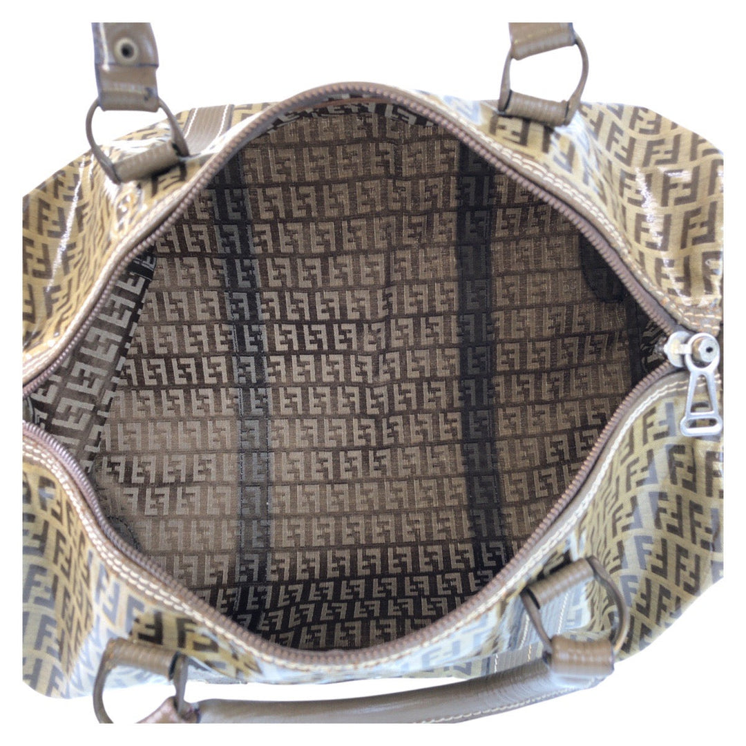 FENDI Handbag PVC beige Zucca