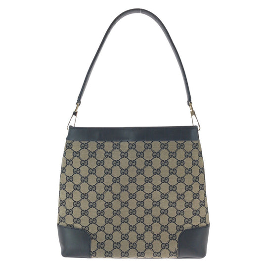 GUCCI Shoulder Bag 001 4231 GG canvas, leather black Women Used Authentic
