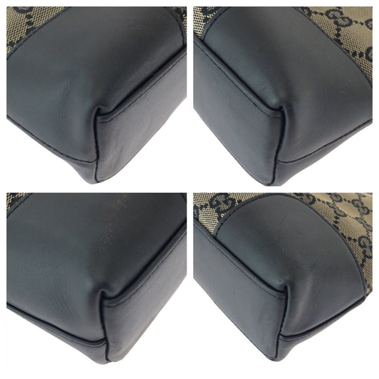 GUCCI Shoulder Bag 001 4231 GG canvas, leather black Women Used Authentic