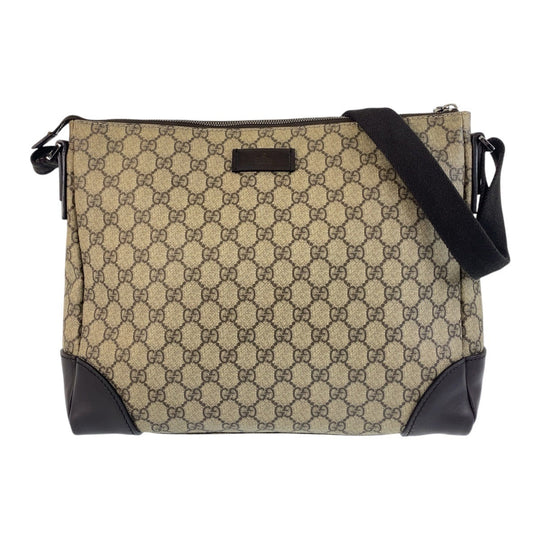 GUCCI Shoulder Bag 110054 GG Supreme canvas, leather beige Shoulder Bag Messenger bag Women Used Authentic