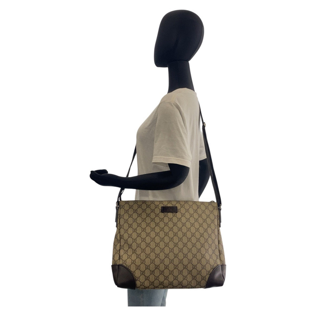 GUCCI Shoulder Bag 110054 GG Supreme canvas, leather beige Shoulder Bag Messenger bag Women Used Authentic