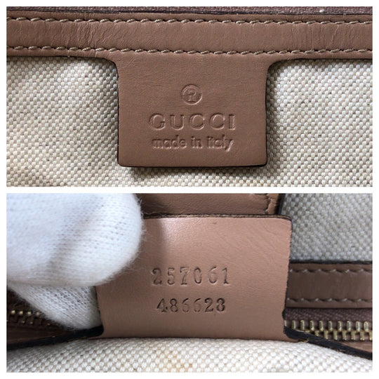 GUCCI Tote Bag 257061 GG canvas, leather beige Tote Bag Shoulder Bag Mayfair Women Used Authentic