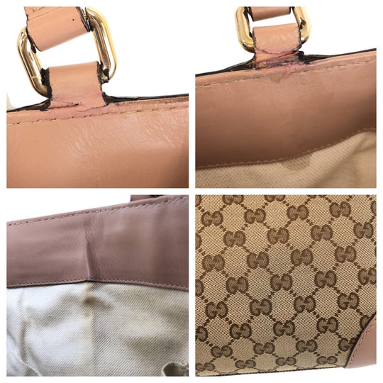 GUCCI Tote Bag 257061 GG canvas, leather beige Tote Bag Shoulder Bag Mayfair Women Used Authentic