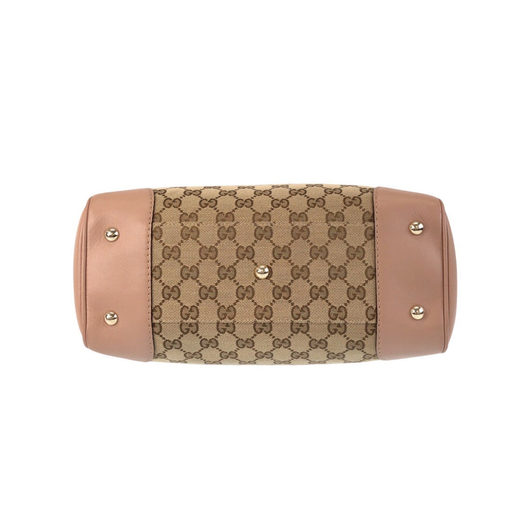 GUCCI Tote Bag 257061 GG canvas, leather beige Tote Bag Shoulder Bag Mayfair Women Used Authentic