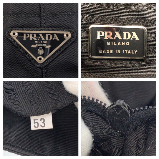 PRADA Tote Bag Nylon, Plastic black Tote Bag Shoulder Bag Test Triangle With logo Women Used Authentic
