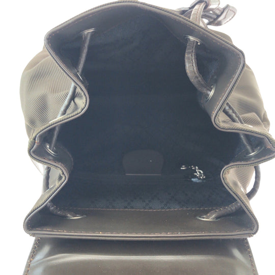 GUCCI Backpack 003 2058 Nylon Khaki Brown SilverMetal Backpack Backpack Bamboo Old Gucci Women Used Authentic