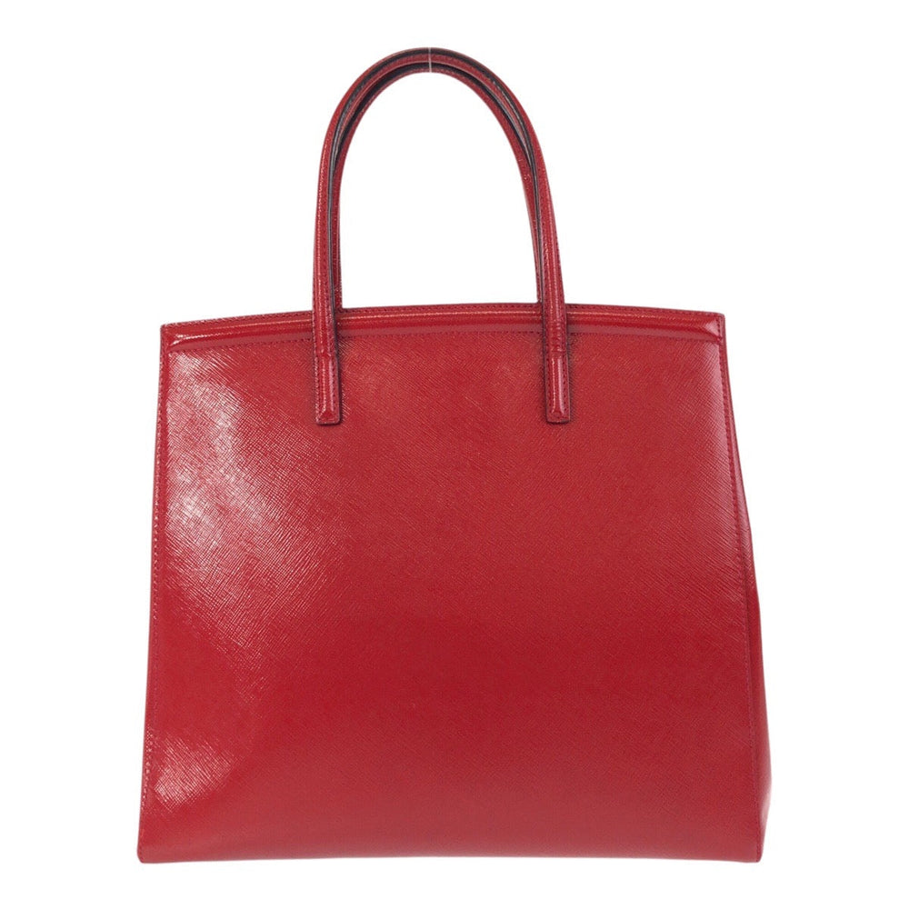 PRADA Tote Bag leather Red Gold Metal Safiano