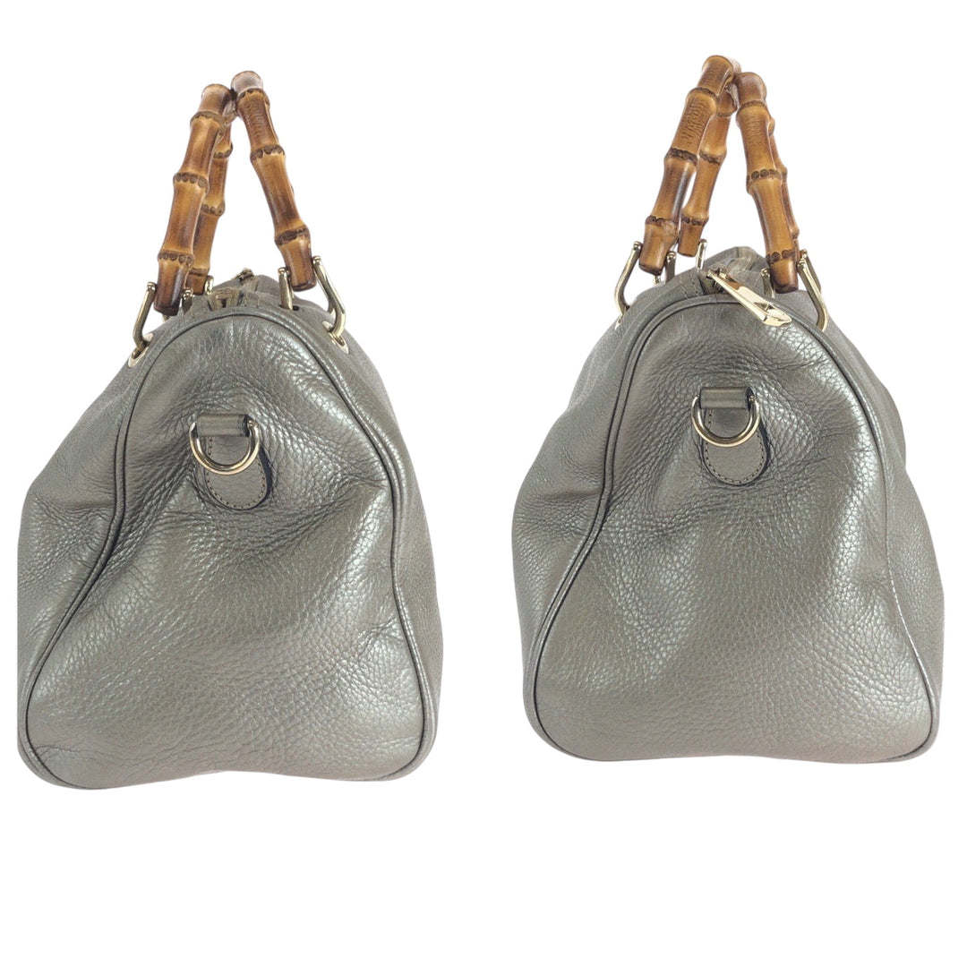 GUCCI Shoulder Bag 353124 leather gold Shoulder Bag Handbag 2way Bamboo Women Used Authentic