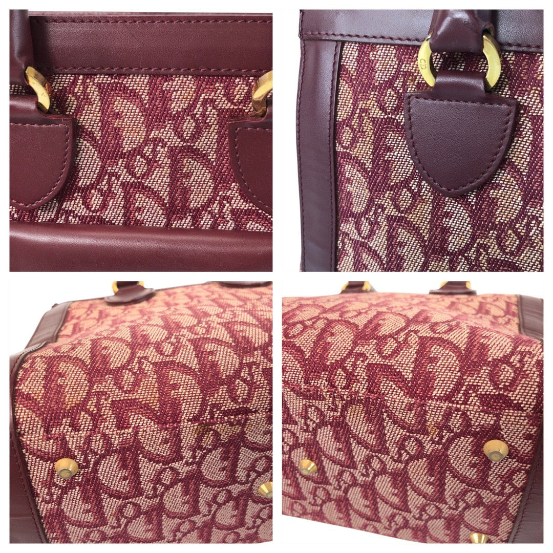 Christian Dior Handbag canvas wine-red Trotter