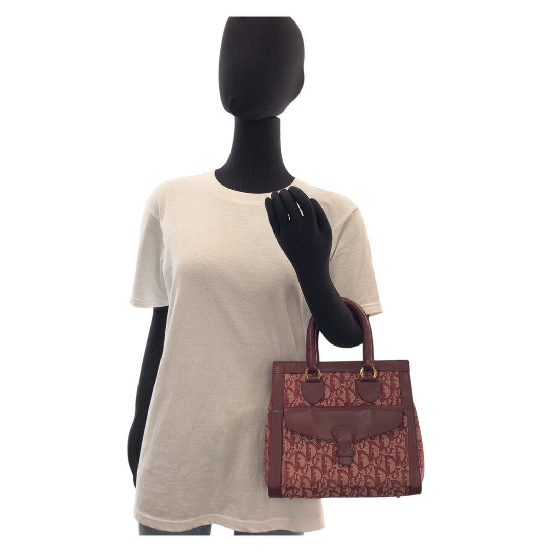 Christian Dior Handbag canvas wine-red Trotter
