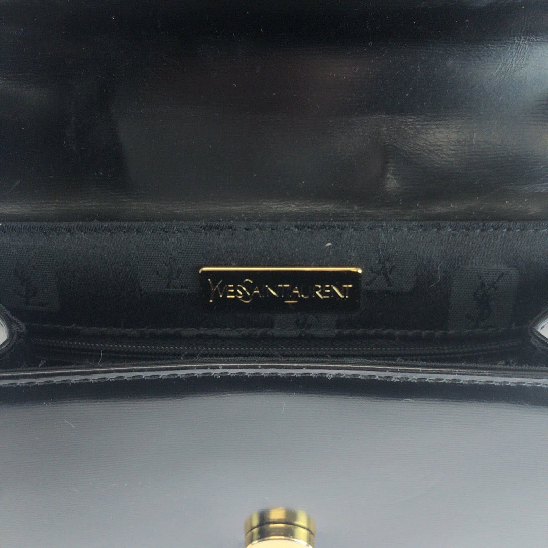 Yves Saint Laurent Handbag leather black Logo charm