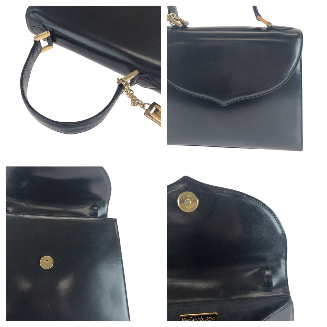 Yves Saint Laurent Handbag leather black Logo charm