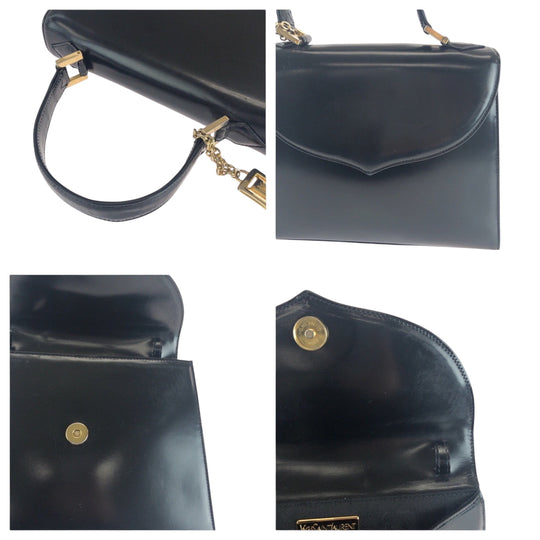 Yves Saint Laurent Handbag leather black Logo charm