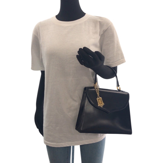 Yves Saint Laurent Handbag leather black Logo charm
