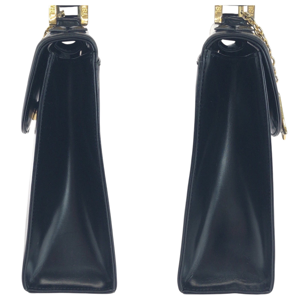 Yves Saint Laurent Handbag leather black Logo charm
