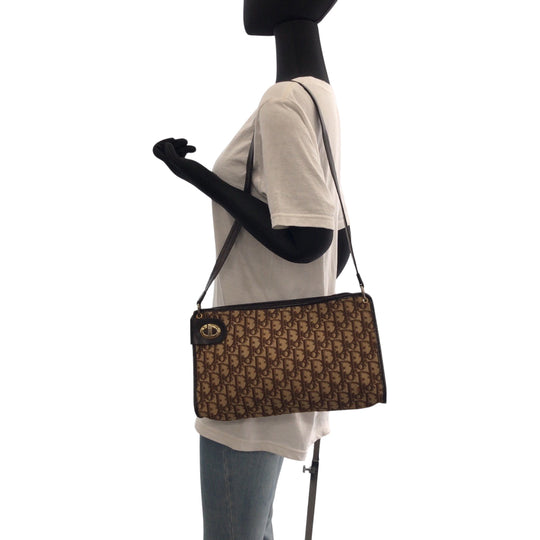 Dior Shoulder Bag canvas beige Trotter Pattern CD logo