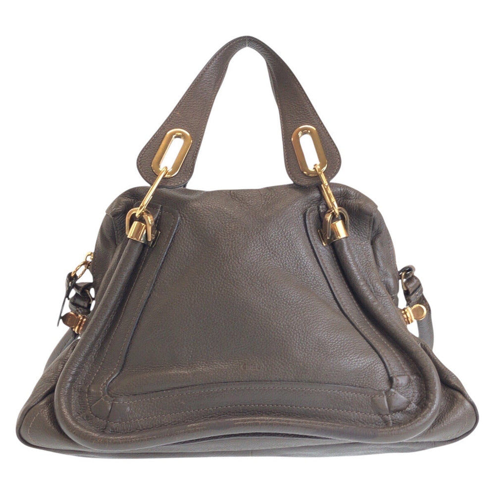 Chloe Handbag leather Brown Gold Metal Paraty