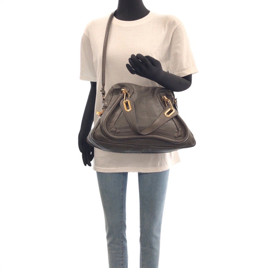 Chloe Handbag leather Brown Gold Metal Paraty