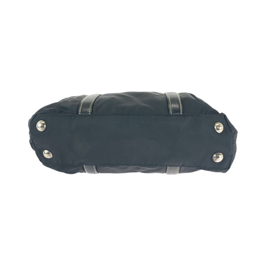 PRADA Shoulder Bag BN1052 Nylon Black SilverMetal Shoulder Bag Handbag 2way Test Triangle With logo Women Used Authentic
