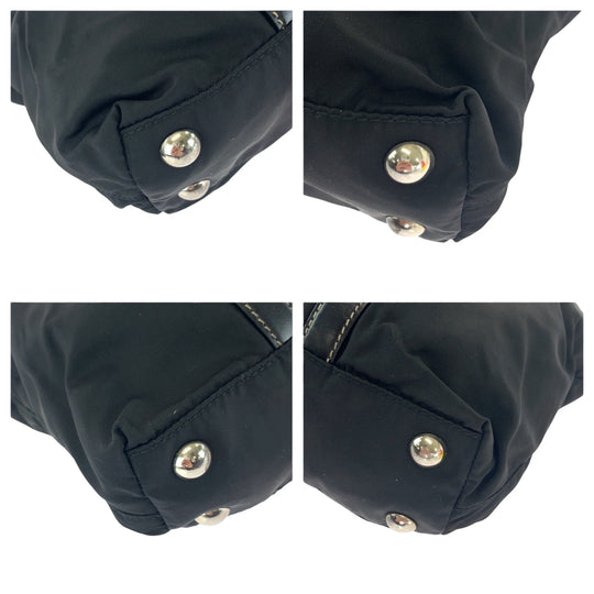 PRADA Shoulder Bag BN1052 Nylon Black SilverMetal Shoulder Bag Handbag 2way Test Triangle With logo Women Used Authentic