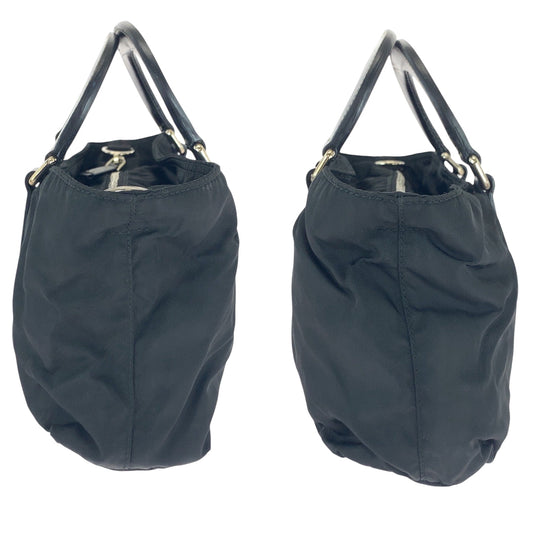 PRADA Shoulder Bag BN1052 Nylon Black SilverMetal Shoulder Bag Handbag 2way Test Triangle With logo Women Used Authentic