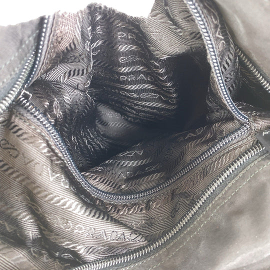 PRADA Tote Bag Nylon black Tote Bag Shoulder Bag Test Triangle With logo Women Used Authentic