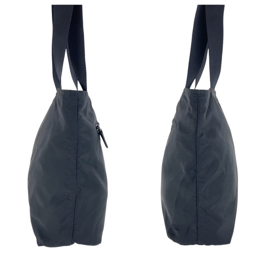 PRADA Tote Bag Nylon black Tote Bag Shoulder Bag Test Triangle With logo Women Used Authentic