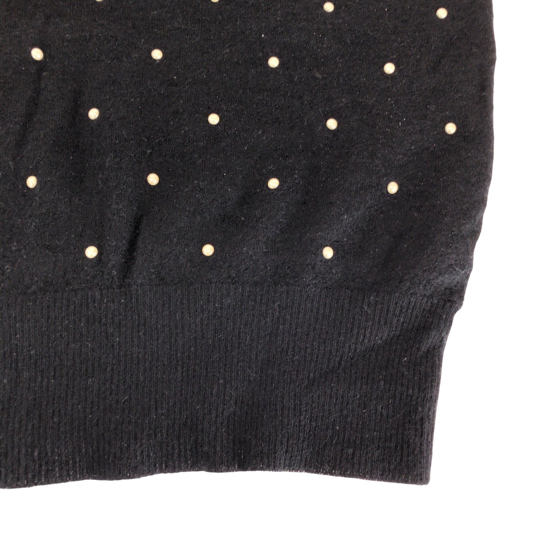 CHANEL Short sleeve T-shirt P50076K06342 cashmere black COCO Mark Pearl 38