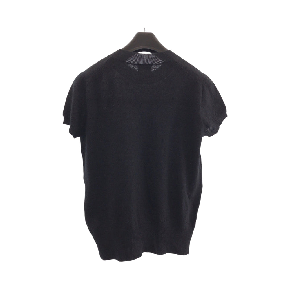 CHANEL Short sleeve T-shirt P50076K06342 cashmere black COCO Mark Pearl 38