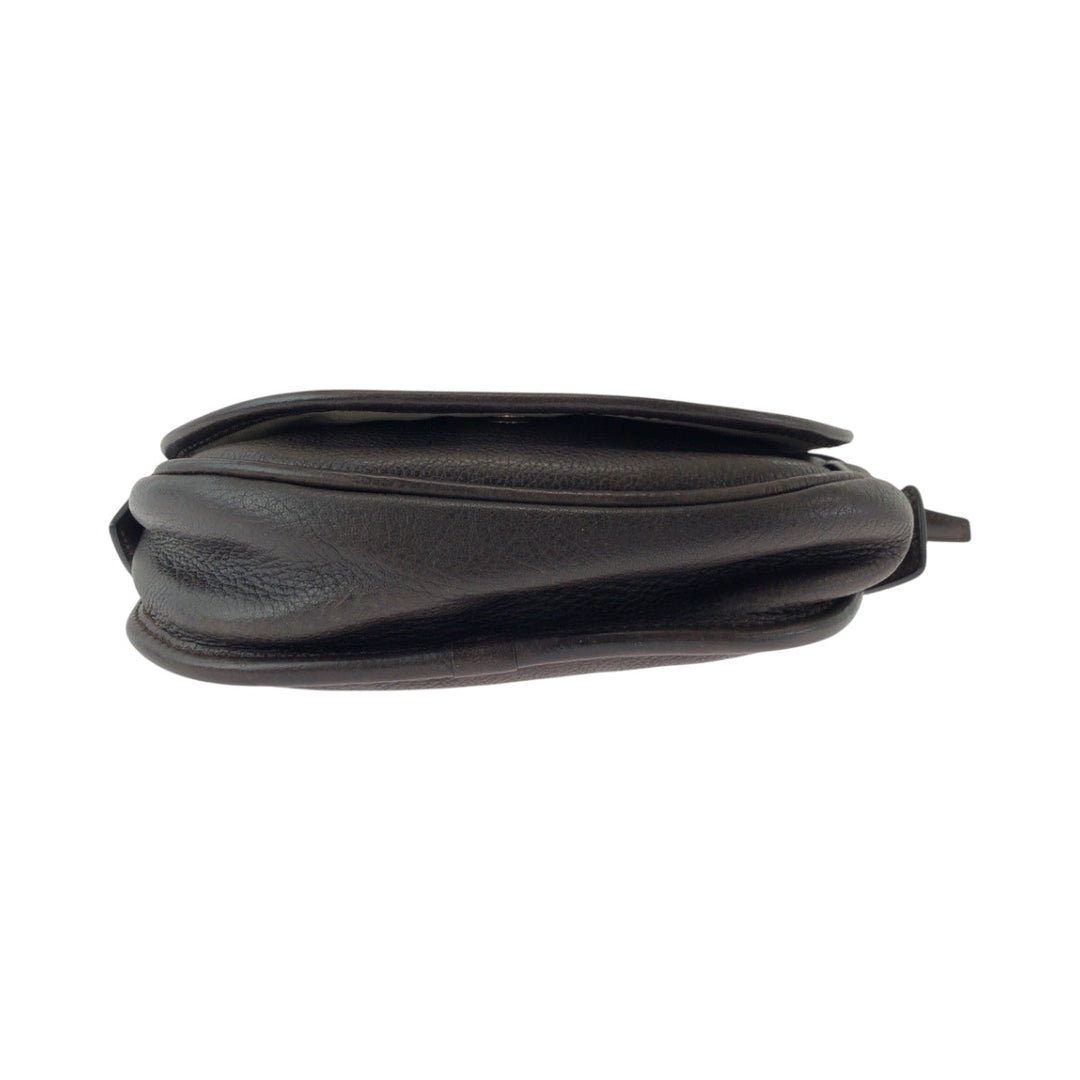 LOEWE Shoulder Bag leather Brown Heritage logo