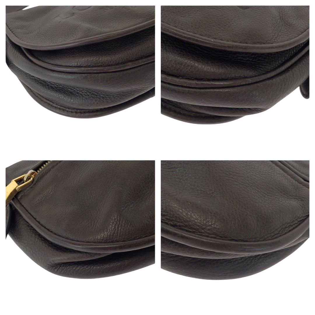 LOEWE Shoulder Bag leather Brown Heritage logo