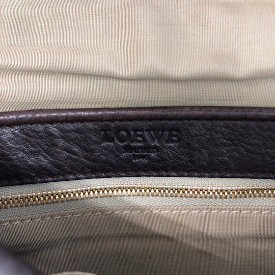 LOEWE Shoulder Bag leather Brown Heritage logo