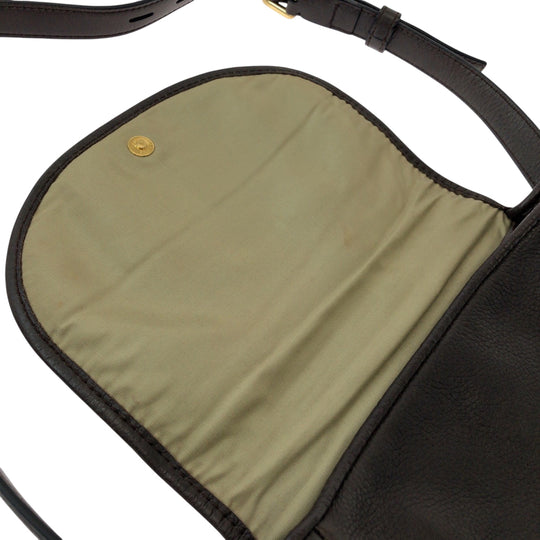LOEWE Shoulder Bag leather Brown Heritage logo