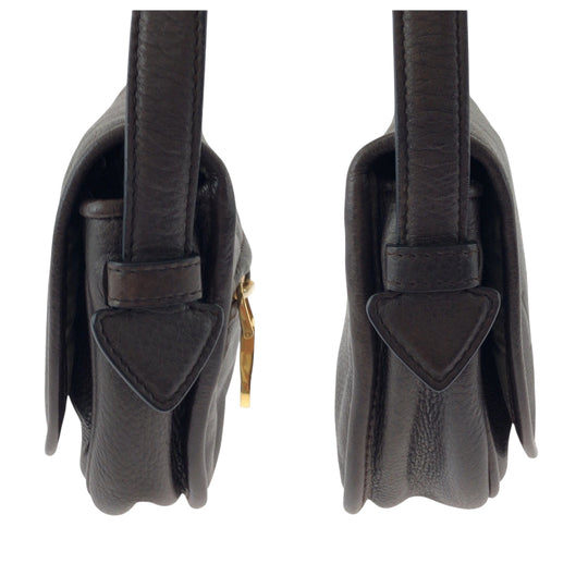 LOEWE Shoulder Bag leather Brown Heritage logo