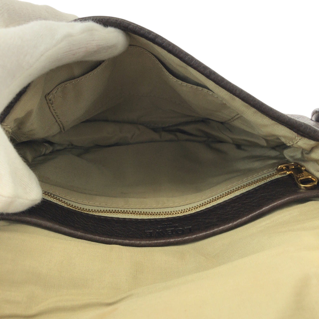 LOEWE Shoulder Bag leather Brown Heritage logo