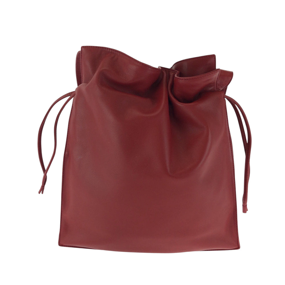 LOEWE Shoulder Bag leather Red Silver Metal anagram flamenco