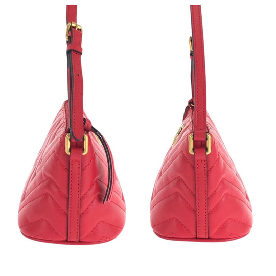 GUCCI Handbag 739166 leather Red GG Marmont