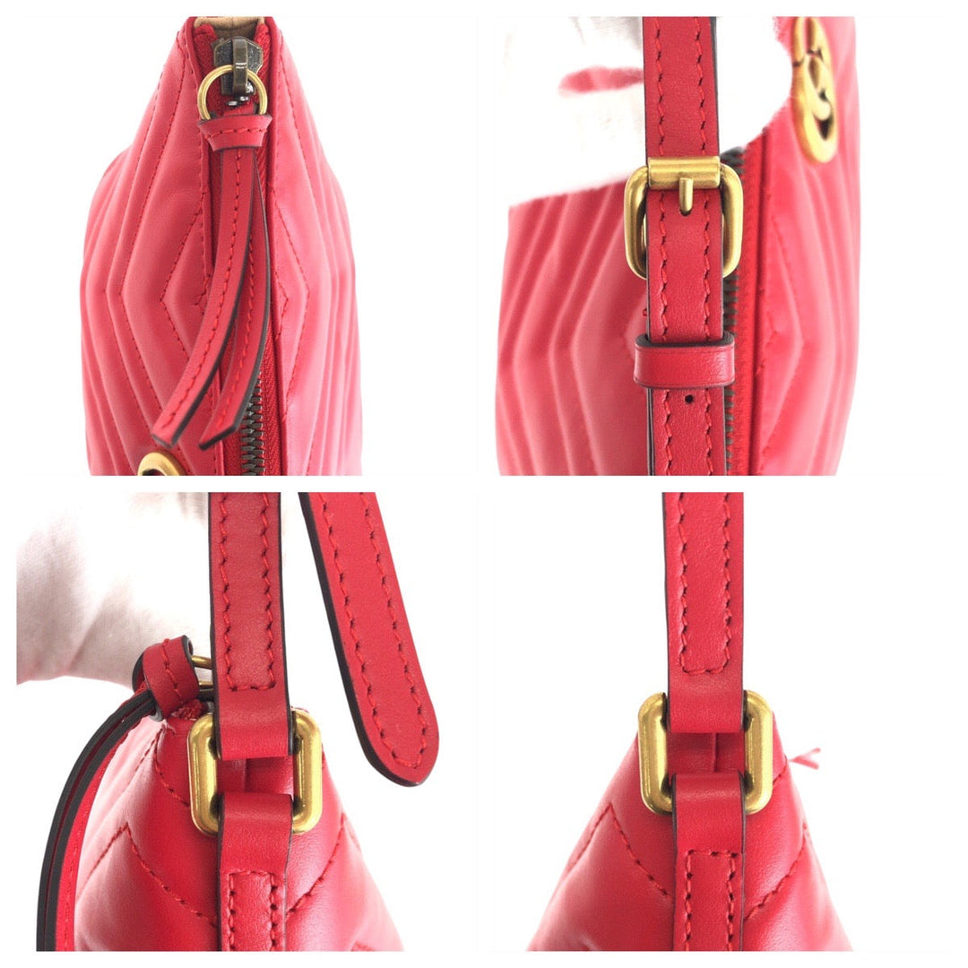 GUCCI Handbag 739166 leather Red GG Marmont