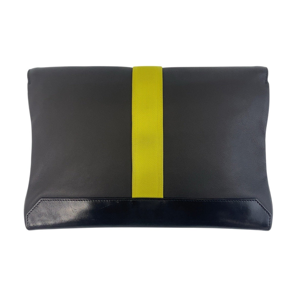 HERMES Clutch bag leather black City slide