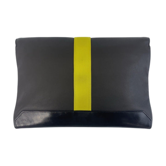 HERMES Clutch bag leather black City slide