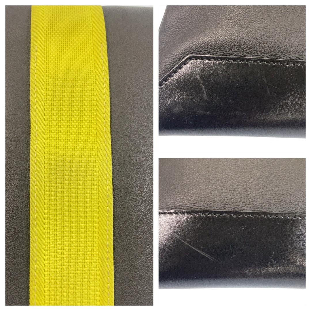 HERMES Clutch bag leather black City slide