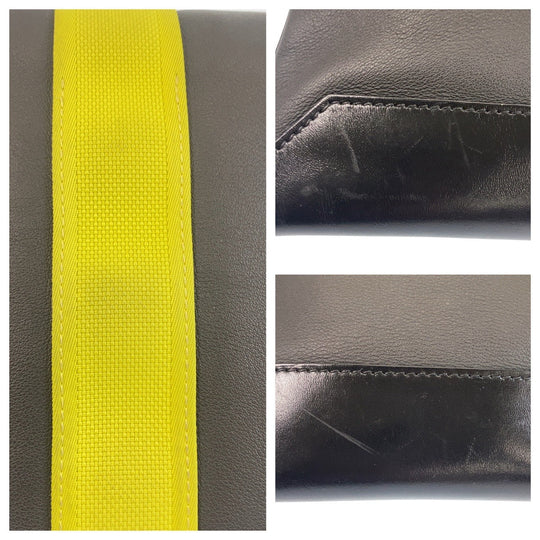 HERMES Clutch bag leather black City slide