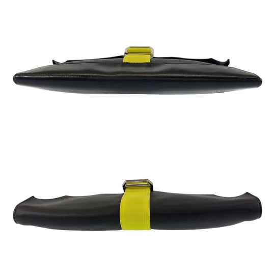 HERMES Clutch bag leather black City slide