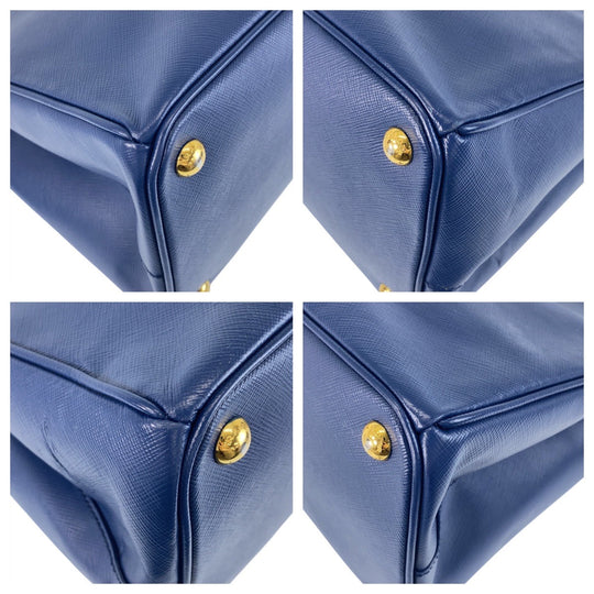 PRADA Tote Bag leather blue Safiano Galleria